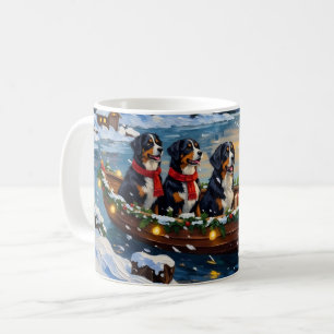 Bernese Berghond Kerstboot Vakantie Koffiemok