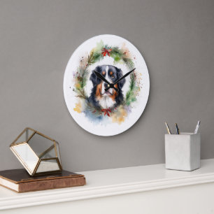 Bernese Berghond Kerstkrans Feestelijke Pup Grote Klok