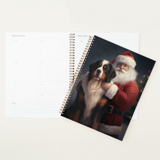 Bernese Berghond Kerstman Festive Kerstmis Planner (Display)