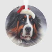 Bernese Berghond, Kerstman Hond, Kerstmis Ornament (achterkant)