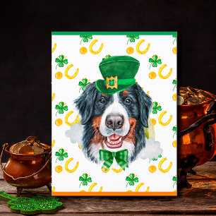Bernese Berghond Klaver St. Patricks Dag Feestdagenkaart