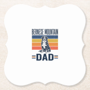 Bernese Berghond Papa Vintage Vector Design_1 Kartonnen Onderzetters