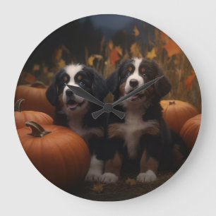 Bernese Berghond Puppy Herfstpracht Pompoen Grote Klok