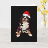 Bernese berghond puppy kerstcadeau kaart (Gele Bloem)