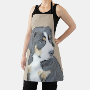 Bernese Berghond Puppy Schilderij - Originele Kuns Schort