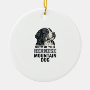 Bernese Berghond Vintage Gravure Shirt Ontwerp Keramisch Ornament