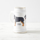 Bernese cartoon van berghond bierpul (Voorkant links)