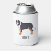 Bernese cartoon van berghond blikjeskoeler (Blikje Achterkant)