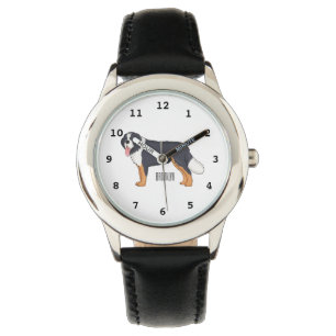 Bernese cartoon van berghond horloge