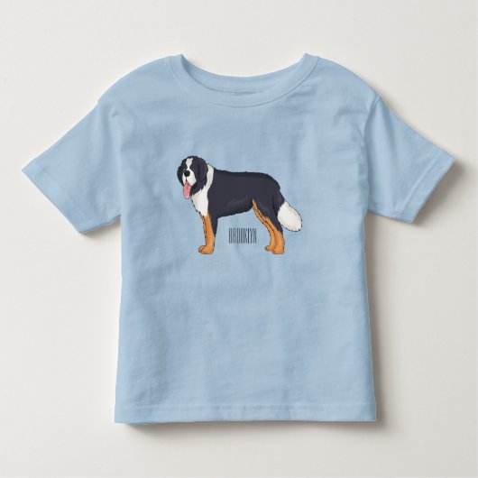 Bernese cartoon van berghond kinder shirts (Voorkant)