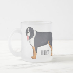 Bernese cartoon van berghond matglas koffiemok