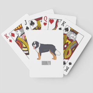 Bernese cartoon van berghond pokerkaarten