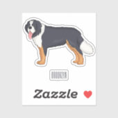 Bernese cartoon van berghond sticker (Vel)