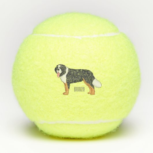 Bernese cartoon van berghond tennisballen (Voorkant)