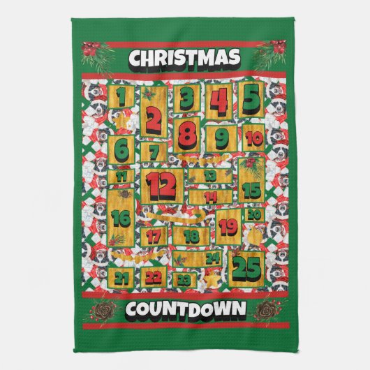 Bernese Countdown Kerstmis Advent Calendar Dog Theedoek (Verticaal)