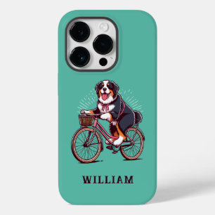 Bernese Dog Biker, Fietsavontuur Gepersonaliseerd  Case-Mate iPhone 14 Pro Hoesje