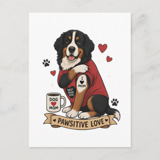 Bernese Hond met Tatoeage Illustratie I Hart Moede Briefkaart