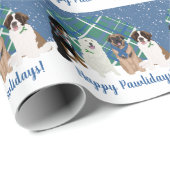 Bernese Leonberger Great Pyrenees Kerstmis  Cadeaupapier (Rol Hoek)