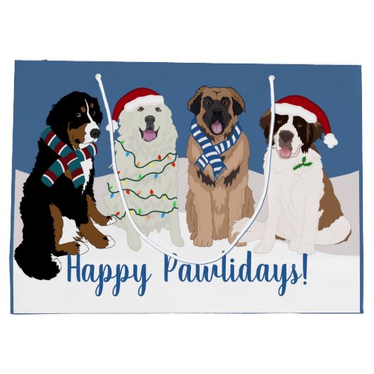 Bernese Leonberger Pyrenees St Bernard Kerstmis Groot Cadeauzakje (Achterkant)