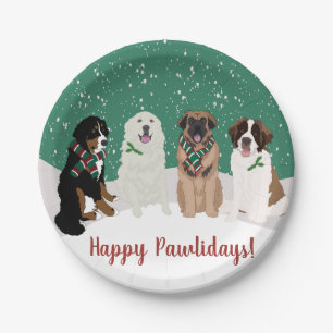 Bernese Leonberger Pyrenees St Bernard Kerstmis Papieren Bordje