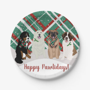 Bernese Leonberger Pyrenees St Bernard Kerstmis Papieren Bordje