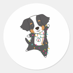 Bernese Merry Christmas Happy Christmas Dogs Ronde Sticker