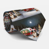 Bernese Mountain Caravan Kerstavontuur Stropdas (Opgerold)