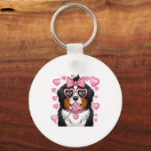 Bernese Mountain Coquette Dog Pet Lover Owner Sleutelhanger (Voorkant)