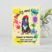 Bernese Mountain Dog Art Invitation de fête d'anni (Debout devant)