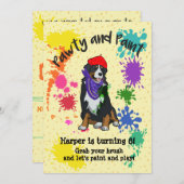 Bernese Mountain Dog Art Invitation de fête d'anni (Devant / Derrière)