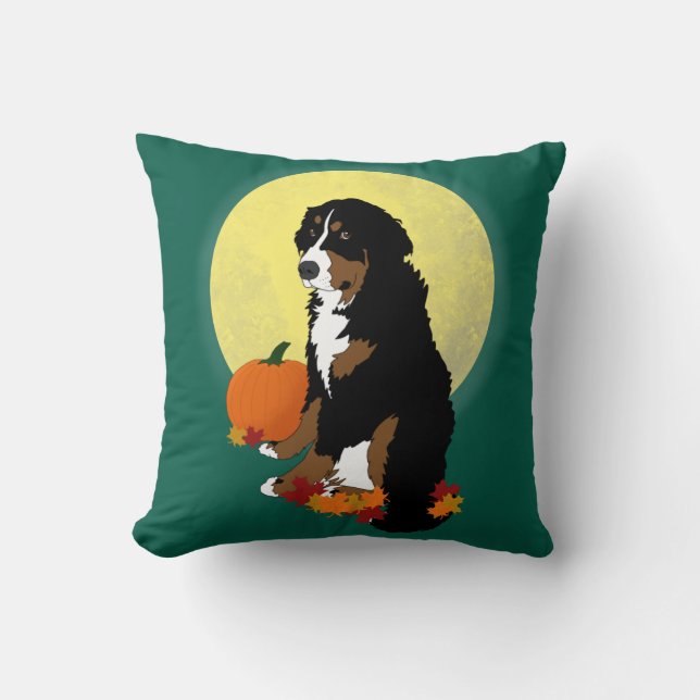 Bernese Mountain Dog Autumn Kussen (Voorkant)