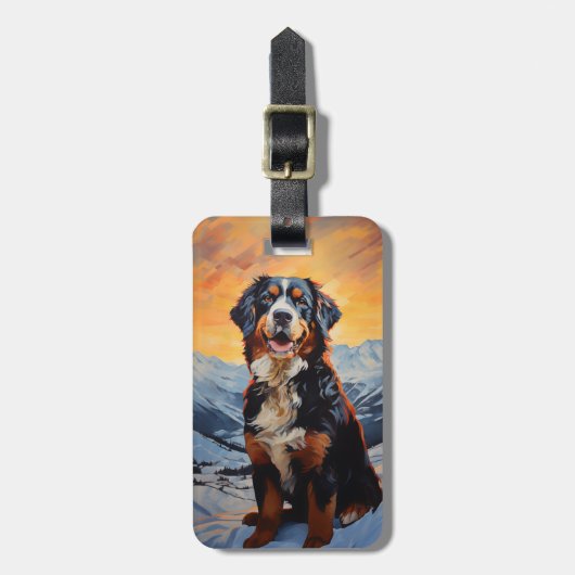 Bernese Mountain Dog Bagagelabel (Voorkant verticaal)