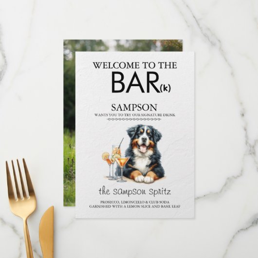 Bernese Mountain Dog Bar Menu (Voorkant / Achterkant in situ)