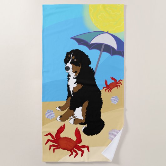 Bernese Mountain Dog Beach Towel Strandlaken (Voorkant)