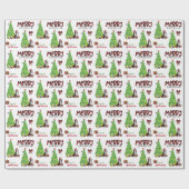 Bernese Mountain Dog, Bird and Kerstmis Cadeaupapier (Vlak)