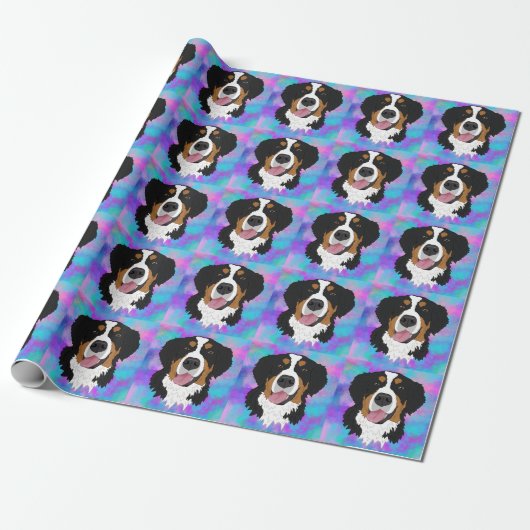 Bernese Mountain Dog Birthday  Cadeaupapier (Uitgerold)
