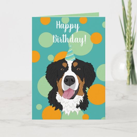 Bernese Mountain Dog Birthday Kaart (Voorkant)
