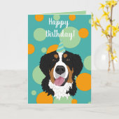 Bernese Mountain Dog Birthday Kaart (Gele Bloem)