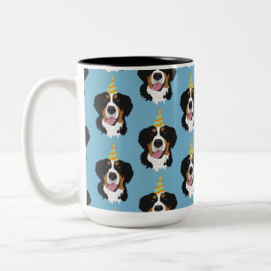 Bernese Mountain Dog Birthday Tweekleurige Koffiemok