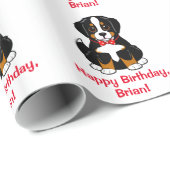 Bernese Mountain Dog Bow Stropdas Birthday  Cadeaupapier (Rol Hoek)