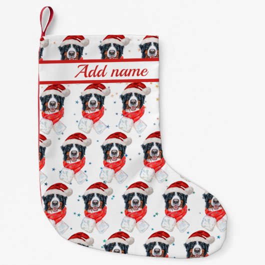 Bernese Mountain Dog Breed Christmas Kleine Kerstsok (Voorkant)