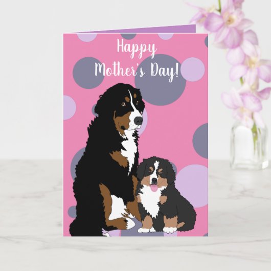 Bernese Mountain Dog Card Kaart (Orchidee)
