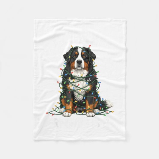 Bernese Mountain Dog Christmas I'm Fine Everything Fleece Deken (Voorkant)