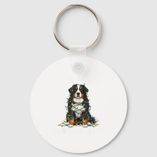 Bernese Mountain Dog Christmas I'm Fine Everything Sleutelhanger (Voorkant)