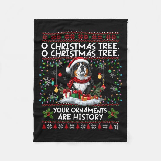 Bernese Mountain Dog Christmas Tree Decorations Do Fleece Deken (Voorkant)