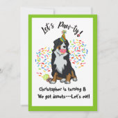 Bernese Mountain Dog Donut Invitation de fête d'an (Devant)