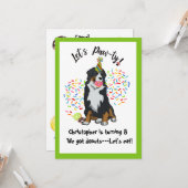 Bernese Mountain Dog Donut Invitation de fête d'an (Devant/Arrière en situation)
