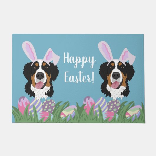 Bernese Mountain Dog Easter Deurmat (Voorkant)
