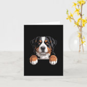 Bernese Mountain Dog Funny Peeking Cket Berner Pup Kaart (Gele Bloem)