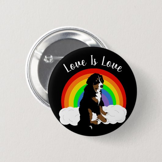 Bernese Mountain Dog Gay Pride Ronde Button 5,7 Cm (Voorkant /achterkant)